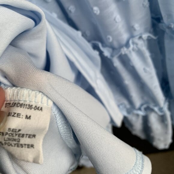 Altar’d State Eliza Dress French Blue Swiss Dot Women’s Size Medium Ruffles - Picture 12 of 15
